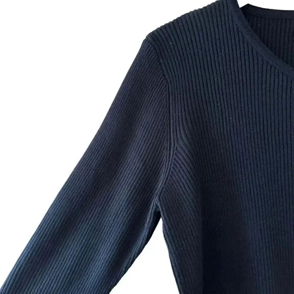 Philosophy Ribbed Knit Front Zipper Long Sleeves Soft Sweater SZ PXL #1962